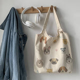Tote Bags Canvas With Cute Dogs Pattern_Cwab2060