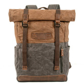 Vintage Waxed Canvas Hiking Backpack_Cwab5525