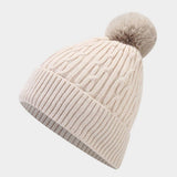 OUTDOOR THICK WARM WOOL BALL KNITTED HAT_CWAH1610