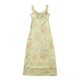 ELEGANT V NECK RUFFLE SLEEVE DRESS FRENCH STYLE_CWDMD5809