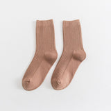 NEW ALL MATCH DOUBLE NEEDLE MID CALF SOCKS_CWMS1347