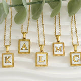 18K GOLD STAINLESS STEEL LETTER SHELL NECKLACE_CWAJE0685