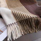 Colorblock Plaid Tassel Scarf Wrap For Winter_Cwasc03275