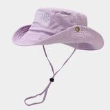 EMBROIDERED COTTON COWBOY SUN HAT WITH CHIN STRAP_CWAH3823
