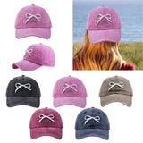 NEW WOMENS BOW EMBROIDERED BASEBALL CAP CWAH1239