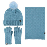 Winter Outdoor Warm Knitted Scarf Three-Piece Set_Cwmm2786