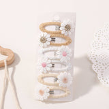 FRESH DAISY HAIR CLIP SET HANDMADE FABRIC CLIPS_CWAHA6712