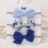 COTTON LINEN BOW HEADBAND SET FOR BABIES_CWAHA6742