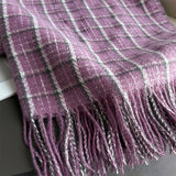 Vintage Plaid Winter Cashmere Feel Tassel Scarf_Cwasc03259