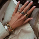 Two-Tone Stainless Steel Titanium Chain Bracelet