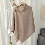 NEW KNITTED CAPE BUCKLE SHAWL_CWASC0754