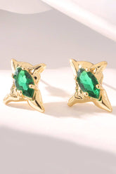 Women Retro Irregular Emerald Earrings