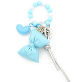 SILICONE BEAD BRACELET HEART BAG CHARM KEYCHAIN_CWAB5028
