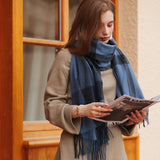 PLAID FAUX CASHMERE SCARF THICK WARM NECK WRAP_CWASC0242
