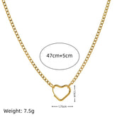 BASIC LOOSE CHAIN HEART ROUND NECKLACE_CWMM5711