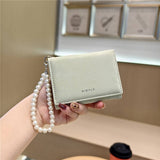 Velvet Pearl Letter Trifold Mini Wallet_Cwab06211