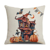 HALLOWEEN DARK BLUE PLAID PUMPKIN PILLOWCASE_CWMM1341
