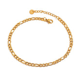 18K GOLD FIGARO CHAIN ANKLET STAINLESS STEEL_CWAJE4754