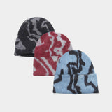 Tie Dye Knit Beanie Women Street Style Winter_Cwah04733