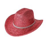 REFLECTIVE RHINESTONE WESTERN HIGH CROWN HAT_CWAH3655