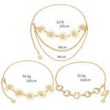 METAL SUNFLOWER WAIST CHAIN BODY CHAIN_CWMM0650