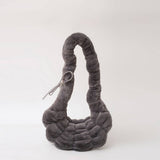 Winter Pleated Shoulder Bag Fashionable Plush Bag_Cwab3953