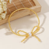 PERSONALIZED SWEET MILLET BEAD BOW BRACELET_CWMM3808