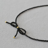 SIMPLE AND DELICATE BOW HANDMADE BEADED NECKLACE_CWAJE2136
