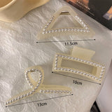 PEARL GEOMETRIC HAIR CLAW FRENCH STYLE CLIP_CWAHA0618