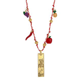 HANDMADE ZODIAC SQUARE STEEL COTTON NECKLACE_CWMM8867