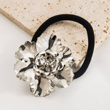 MINIMALIST METAL FLOWER LOW PONYTAIL HAIR TIE_CWAHA6170