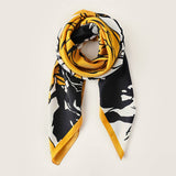 FLORAL PRINT SATIN SCARF FOR WOMEN LARGE SQUARE_CWASC0198