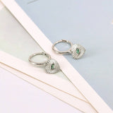 Vintage Love Green Evil Eye Heart Earrings