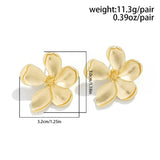SWEET AND COOL 3D GINKGO LEAF AND FLOWER EARRINGS_CWAJE1809