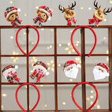 CHRISTMAS RED PLAID CARTOON CHILDRENS HEADBAND_CWAHA2740