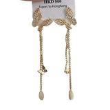 HOLLOW CATS EYE BUTTERFLY PENDANT STUD EARRINGS_CWAJE1328