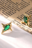 Women Retro Irregular Emerald Earrings