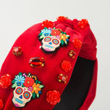 Halloween Velvet Skull Stereoscopic Rose Headband