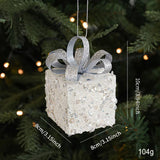 SILVER FOAM GLITTER XMAS BALLS BOWS TREE TOPPER_CWMM9677