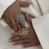 IRREGULAR GEOMETRIC HOLLOW WINDING ALLOY RING_CWMM3230