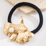 METAL GINKGO LEAF HAIR TIE WITH PEARL ACCENT_CWAHA6231