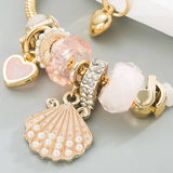 GOLD ALLOY ADJUSTABLE PEARL SHELL BRACELET_CWMM8501