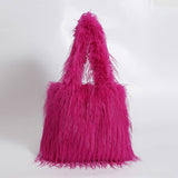 FLUFFY FUR TOTE HANDBAG WOMEN CHIC SHOULDER BAG_CUAB00565