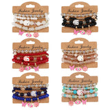 BUTTERFLY FLOWER EYE PENDANT BEADED BRACELET_CWAJE2223