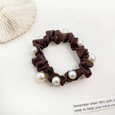 SMALL SILK PEARL HAIR SCRUNCHIES TIE_CWAHA0399