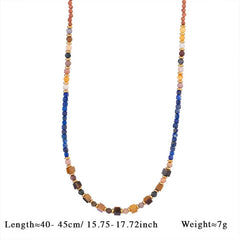 Tiger Eye Heart Pendant Beaded Necklace_Cwmm7547