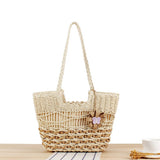 SEASIDE AND BEACH TRAVEL SIMIAN STYLE STRAW BAG_CWAB2015