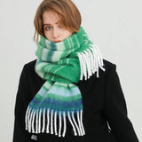 Color Stripe Fluffy Tassel Scarf For Winter_Cwasc2760