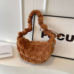 LARGE PUFFY VELVET CLOUD SHOULDER BAG_CUAB00492