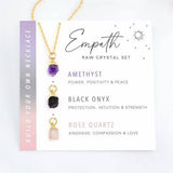 STAINLESS STEEL NECKLACE NATURAL CRYSTAL PENDANT_CWAJE1051